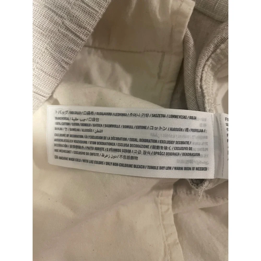 Abercrombie & Fitch Mens XL Linen Blend Stretch Pull On Shorts Oatmeal Beige